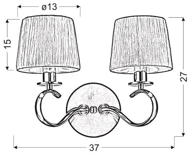 Candellux CLARA Nástenné svietidlo 2X40W E14 Chrome / White 22-21564