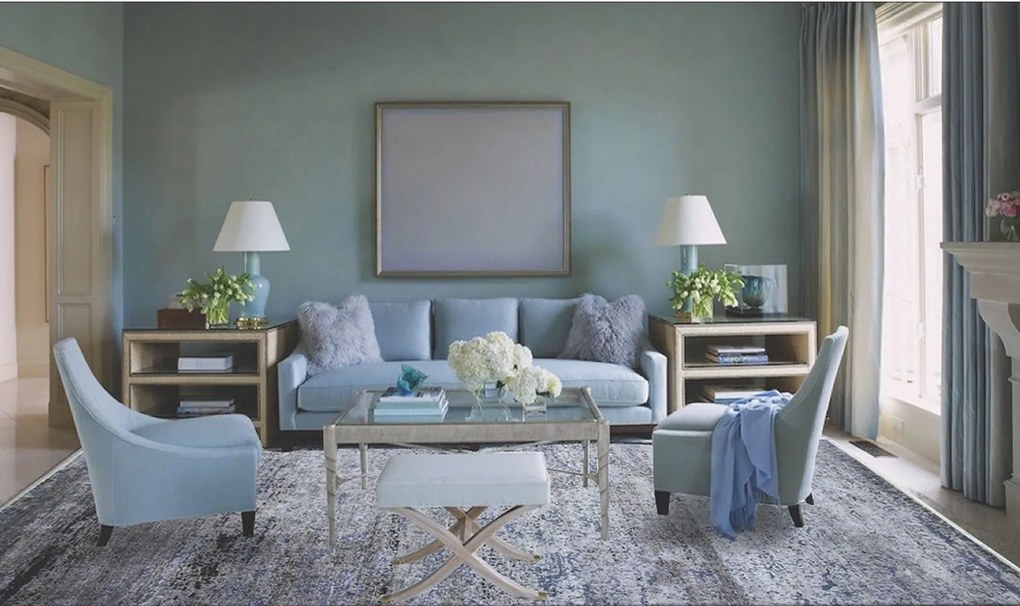 Diamond Carpets India, Ručne viazaný kusový koberec Diamond DC-KM Glacier mix, 120x170, modrá, kancelária