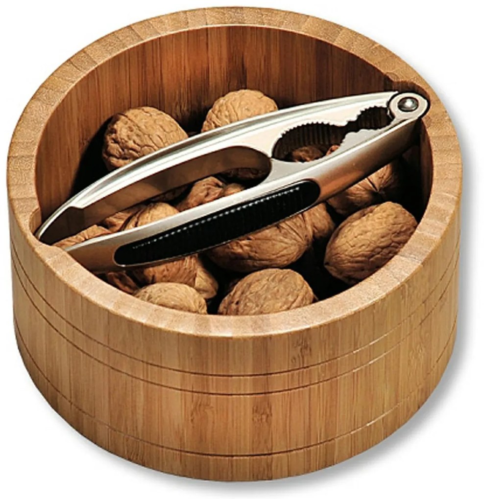 Drevená miska na orechy s luskáčikom Nuts, 17x7 cm