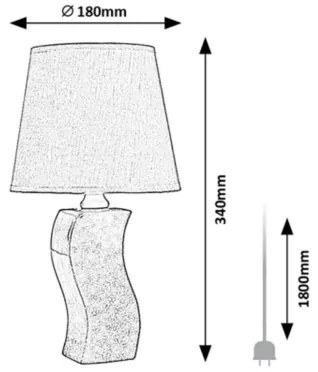 Rabalux 74073 - Stolná lampa DAYAMI 1xE14/40W/230V sivá