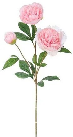 Umelá pivonka, 67 cm, sv. ružová