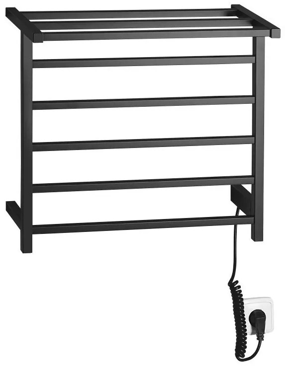 Sapho Sapho, ELZOR Elektrický sušiak uterákov 500x470mm, 60W, čierna matná, EB510