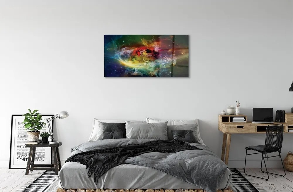 Sklenený obraz abstraktné fraktály 100x50 cm