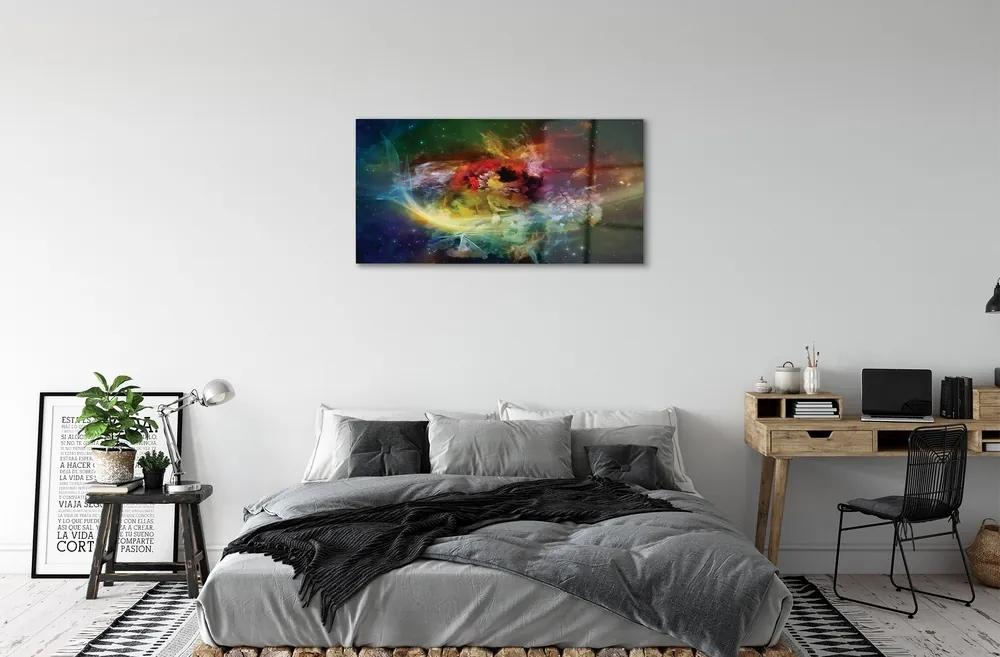 Sklenený obraz abstraktné fraktály 120x60 cm
