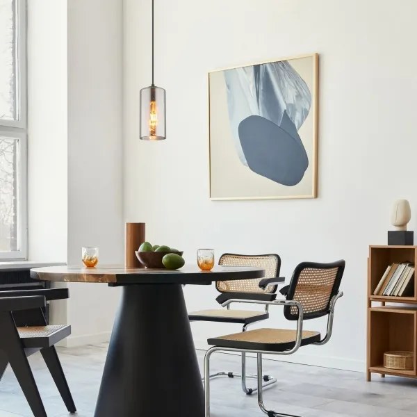 Globo 21002H - Luster na lanku OLLY 1xE27/25W/230V pr. 11 cm čierna