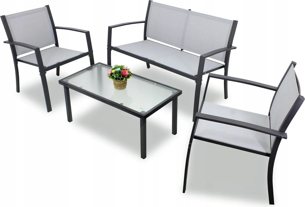 CH 4-dielna sada záhradného oceľového nábytku