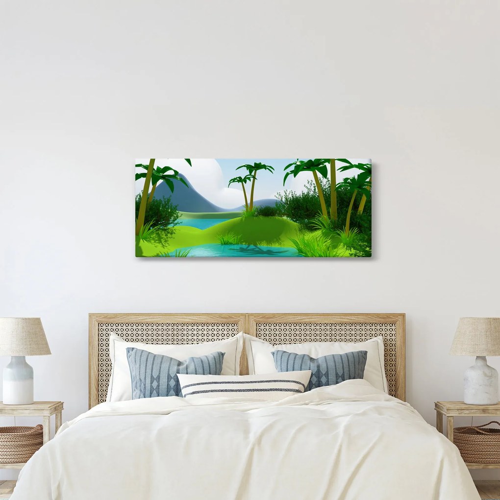 Obraz - Jazerá v jungli (120x50 cm)