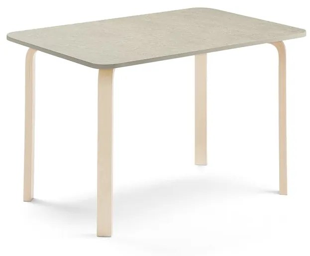 Stôl ELTON, 1200x600x710 mm, linoleum - šedá, breza