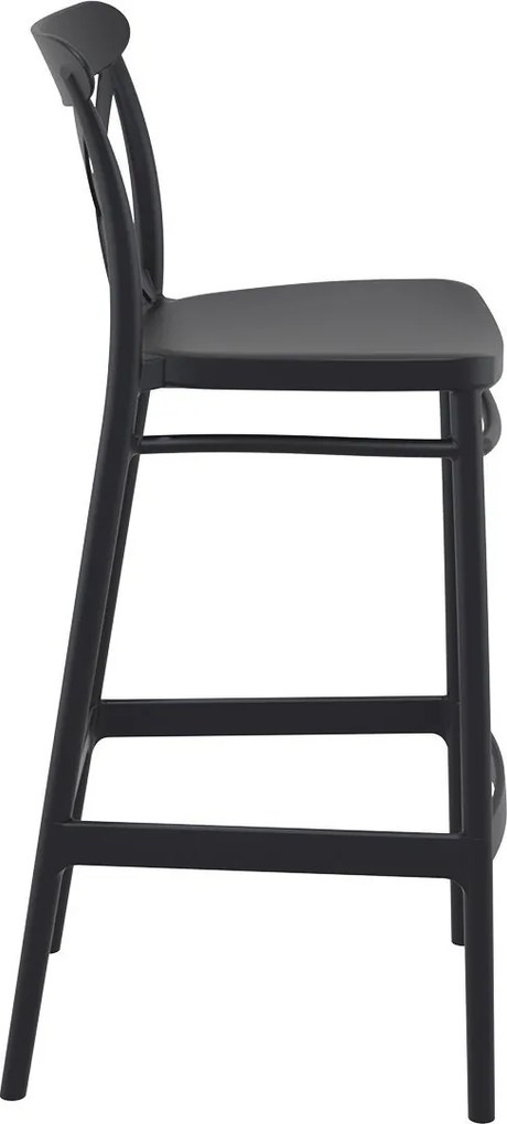 CROSS BAR 75 záhradná barová stolička black