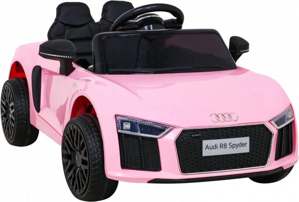 Ramiz Elektrické autíčko Audi R8 pre deti ružové + diaľkové ovládanie + EVA + pomalý štart + MP3 LED