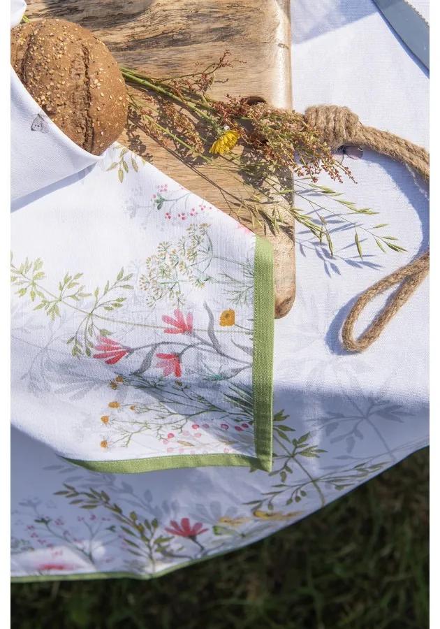 Bavlnený okrúhly obrus s lúčnymi kvetmi Wildflower Fields - Ø 170 cm