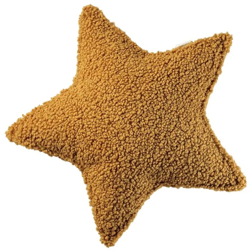 Hnedý detský pohovkový vankúš z textílie buklé Star – Wigiwama