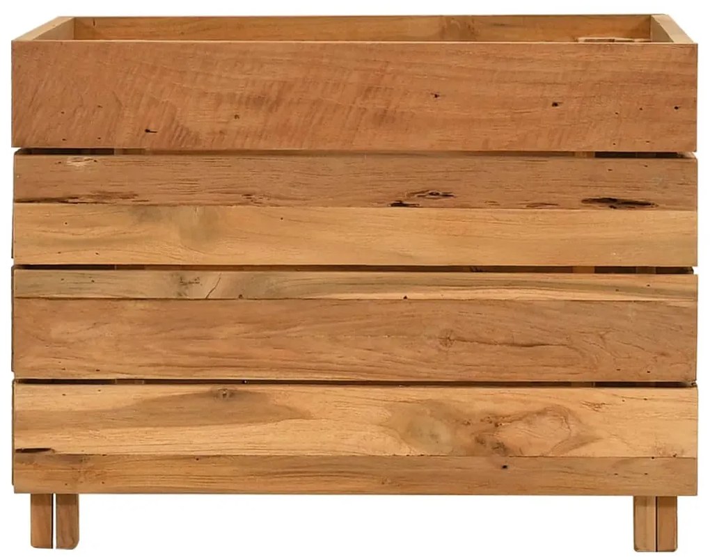 Vyvýšený záhon 50x40x38 cm, recyklované tíkové drevo a oceľ