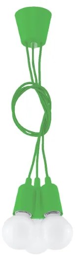 Závesné svietidlo Diego 3, zelené telo svietidla