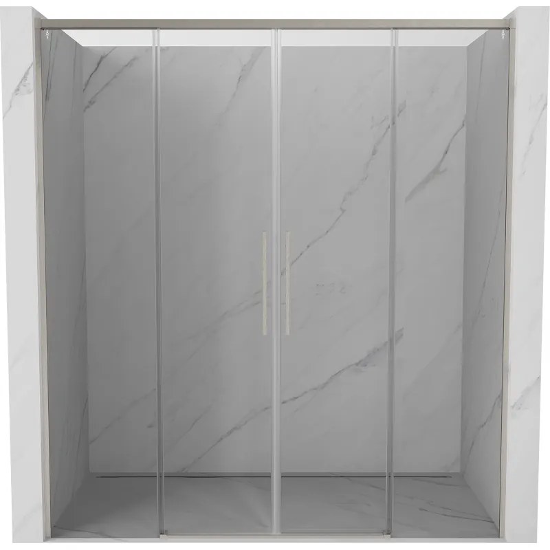 Mexen Rox, posuvné sprchové dvere 200 cm, 8mm číre sklo, oceľový profil, 8C2-200-002-97-00