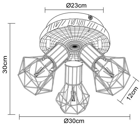 Globo 54017W-3 - Bodové svietidlo PRISKA 3xE27/60W/230V