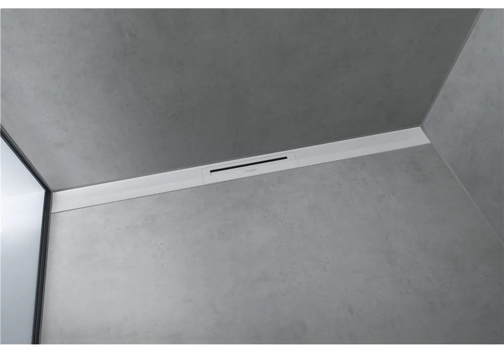 HANSGROHE RainDrain Flex vrchná sada sprchového žľabu 100 cm, skracovateľná, pre inštaláciu ku stene, matná biela, 56053700
