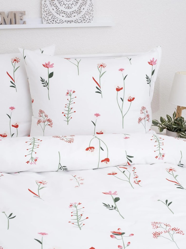 Predlžené bavlnené obliečky Renforcé – Vlčie maky bílé