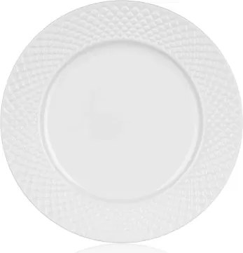 Dezertný talnier Diamond Line, biely s reliéfem%
