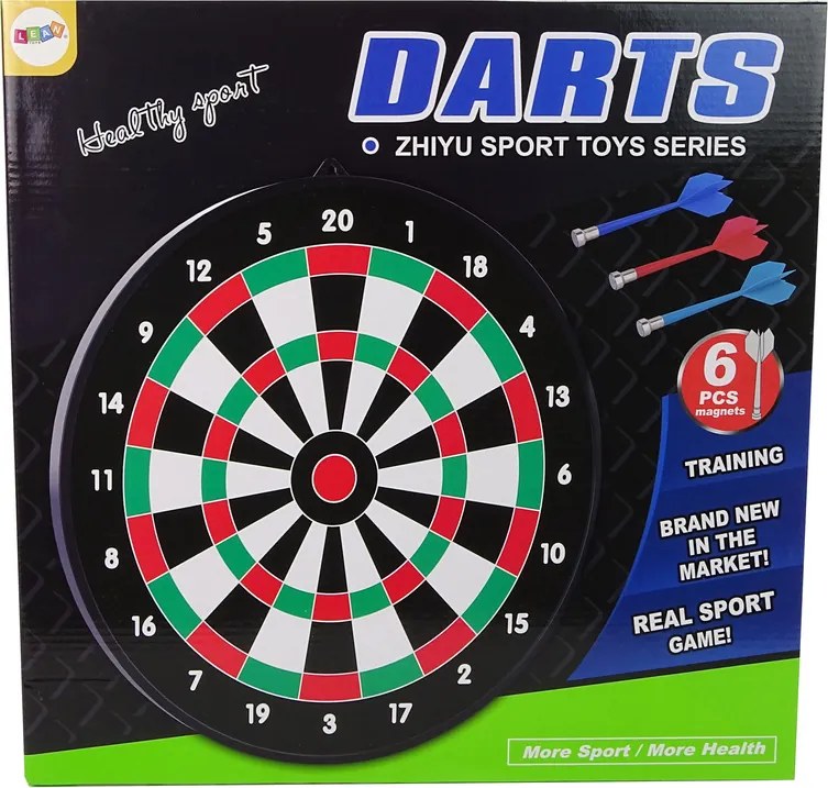 LEAN Toys Terč na šípky s magnetickými šípkami 6 kusov