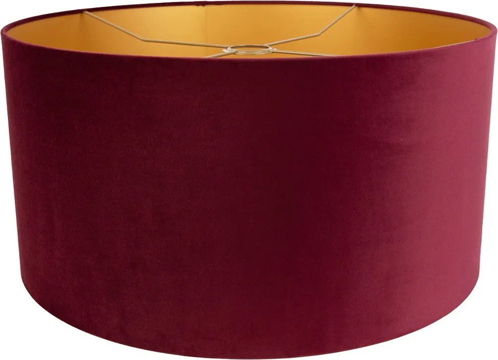 Zamatové tienidlo červené 50/50/25 so zlatým interiérom