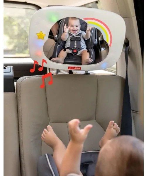 Skip Hop - Detské spätné zrkadielko do auta LINING CLOUD 3xAA