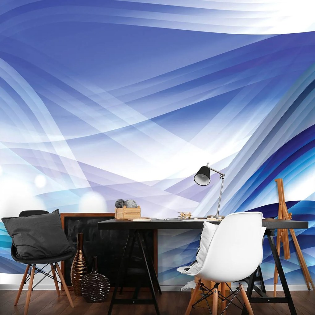 Fototapeta - Modré abstraktné vlny (152,5x104 cm)