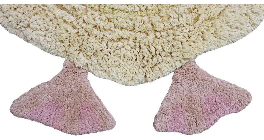 Žltý prateľný ručne tkaný bavlnený detský koberec 95x120 cm Ducky – Lorena Canals