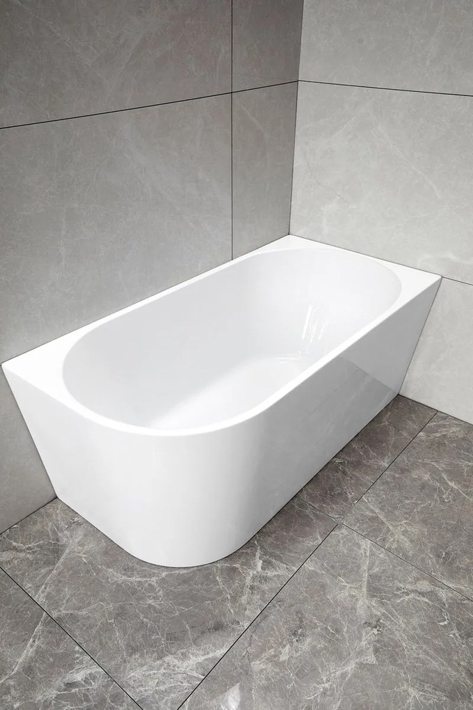 Aqualine Tibera, rohová stojaca vaňa, 160x75cm, biela, E1027
