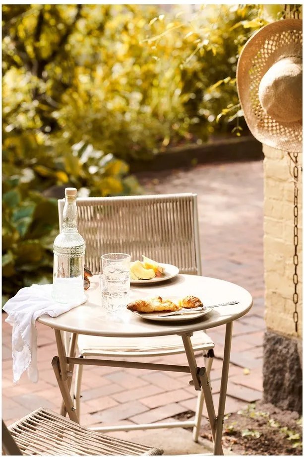 Béžová kovová záhradná jedálenská súprava pre 2 osoby Arcas – House Nordic