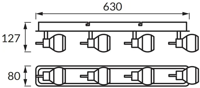STRÜHM Stropné svietidlo EPOS G9 4L 2835