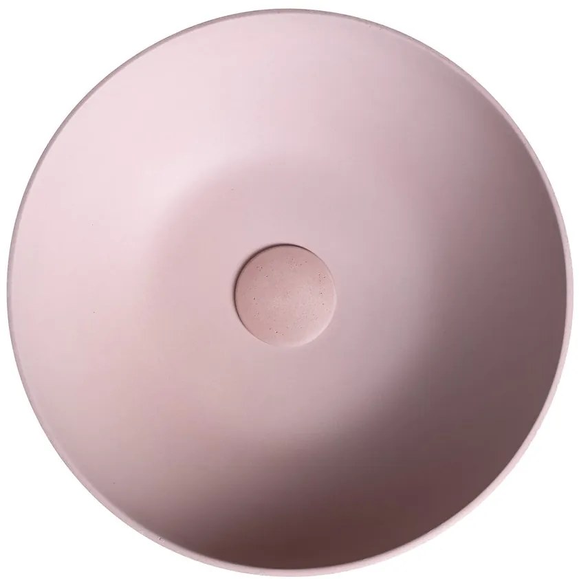 Sapho Sapho, FORMIGO betónové umývadlo na dosku, priemer 39cm, ružová mat, FG321