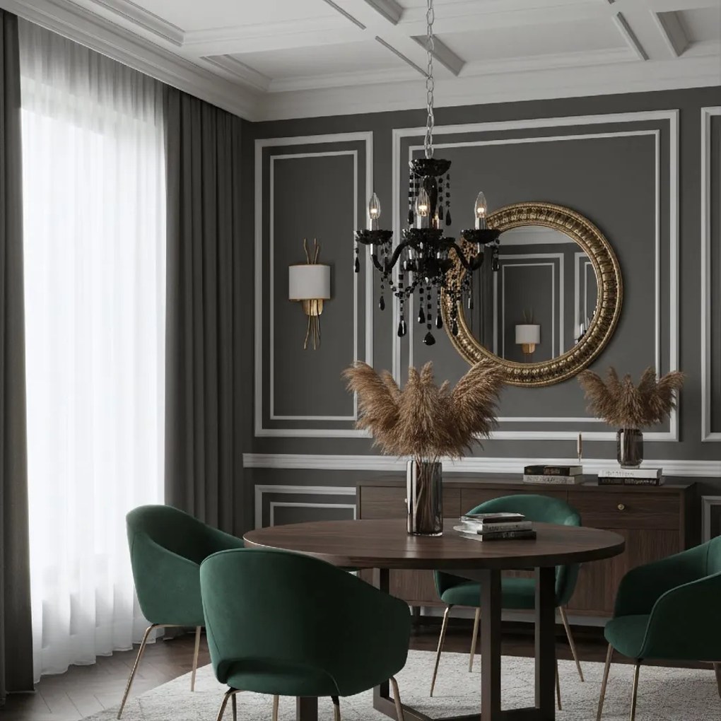 Toolight Toolight, stropné svietidlo 3xE14, EBT005-3CP, čierna, OSW-01240