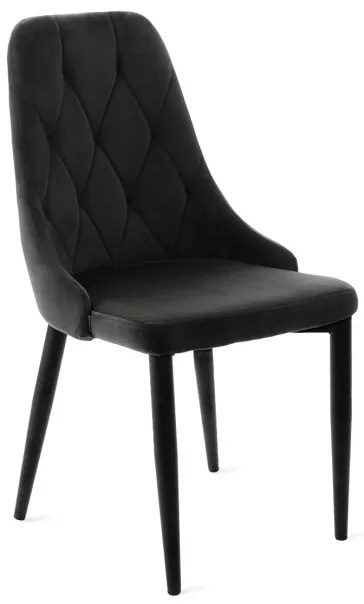 Jedálenská stolička LOUIS QUILTER zamatová čierna 848969