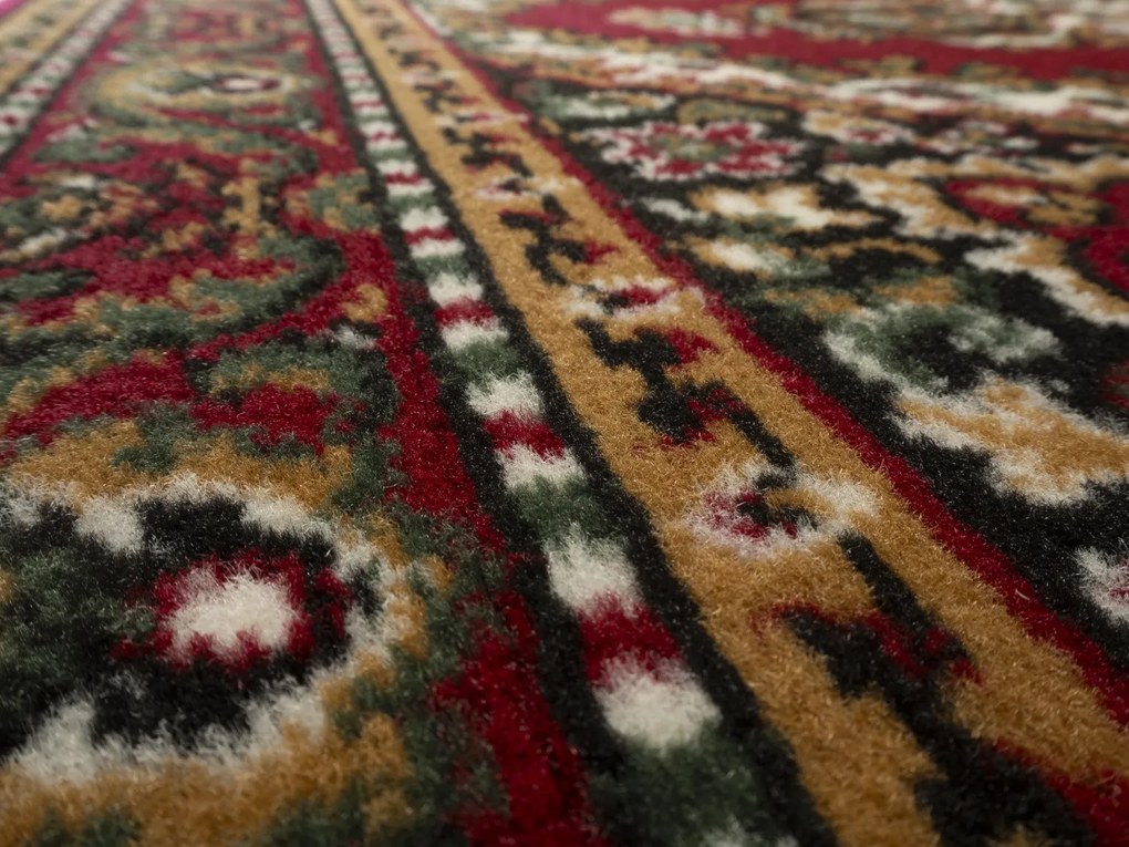 Alfa Carpets, Kusový koberec TEHERAN T-102 red kruh, 190x190 (průměr) kruh, červená, chodba / predsieň