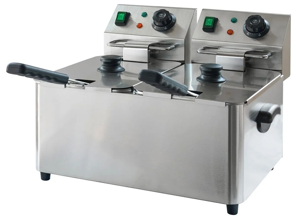 Profesionálna elektrická fritéza 2× 4 l, 2× 2000 W
