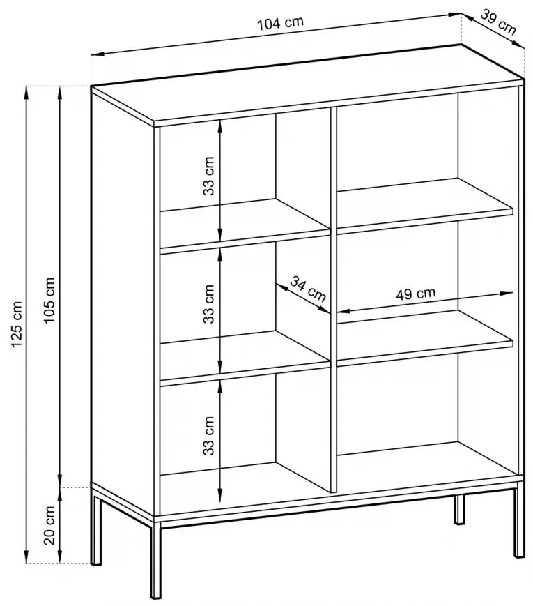 Komoda Nova 104 cm černá/zlatá