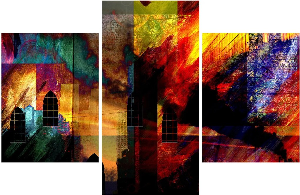 Obraz - Farebná abstrakcia mesta (90x60 cm)