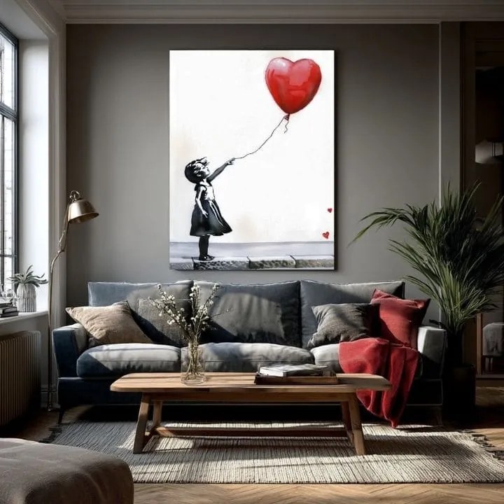 Obraz Heart Balloon Girl | Talianske plátno