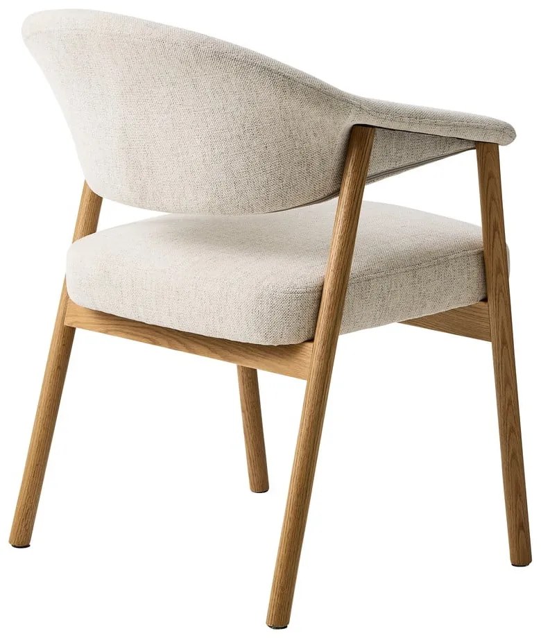 Krémovobiele jedálenské kreslá v súprave s podrúčkami 2 ks z dubového dreva Elk – Unique Furniture