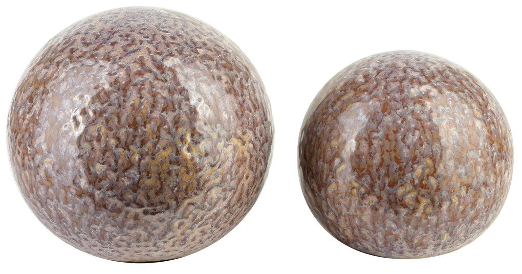 Keramická dekoračná guľa Saggio Lemon 12 cm hnedá