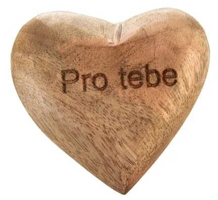 InDecor Srdce z mangového dreva Pro tebe, 7 x 7 x 3 cm