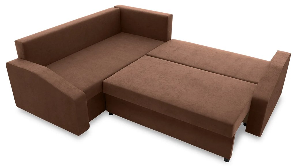 Rohová rozkladacia sedacia súprava GRANDE PLUS - color mikro Ľavá Hnedá