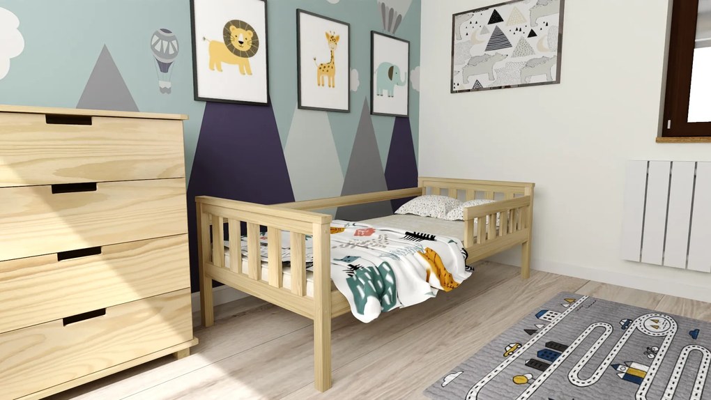 Detská posteľ MONTY 90 x 200 cm, borovica Rošt: S latkovým roštom, Matrac: Matrac Deluxe 10 cm