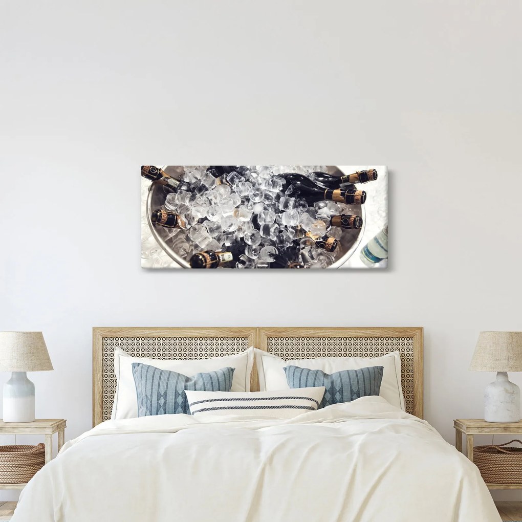 Obraz - šampanské v ľade (120x50 cm)