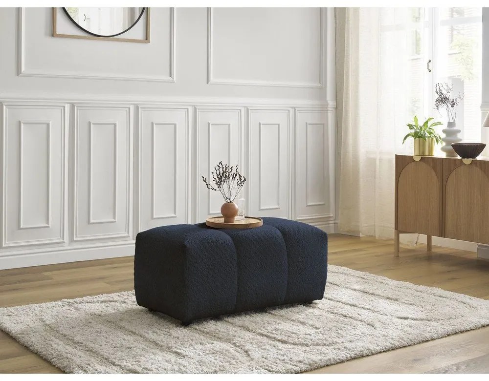 Modrá podnožka z textílie buklé Roxelane – Bobochic Paris