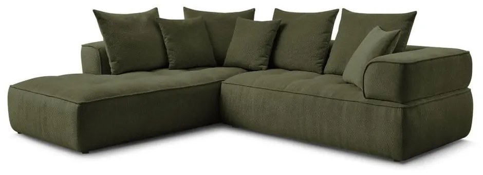 Zelená ženilková rohová pohovka (ľavý roh/do L) Whesley – Bobochic Paris