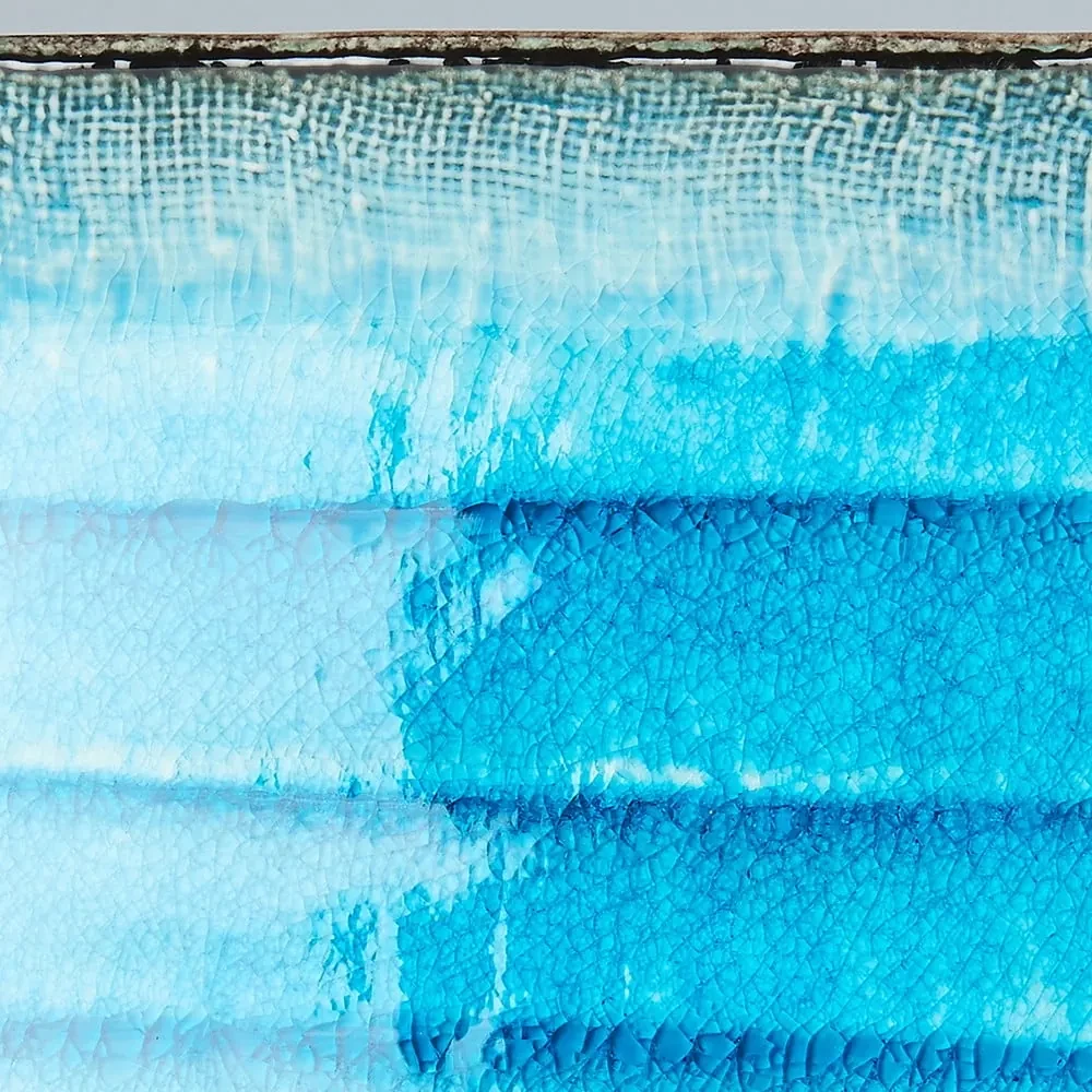 Modrý keramický servírovací tanier Mij Sky, 21 x 13,5 cm