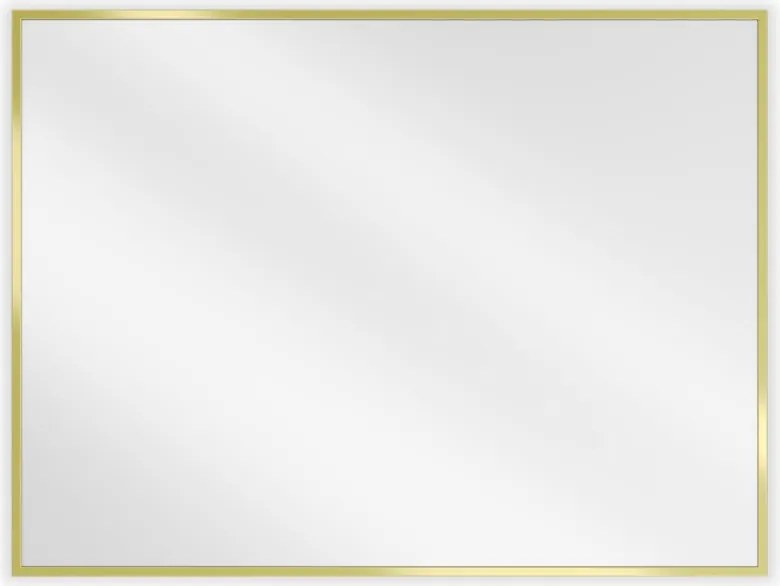 Mexen Loft obdĺžnikové kúpeľňové zrkadlo 80 x 60 cm, rám v brúsenom zlatom prevedení - 9852-080-060-000-50