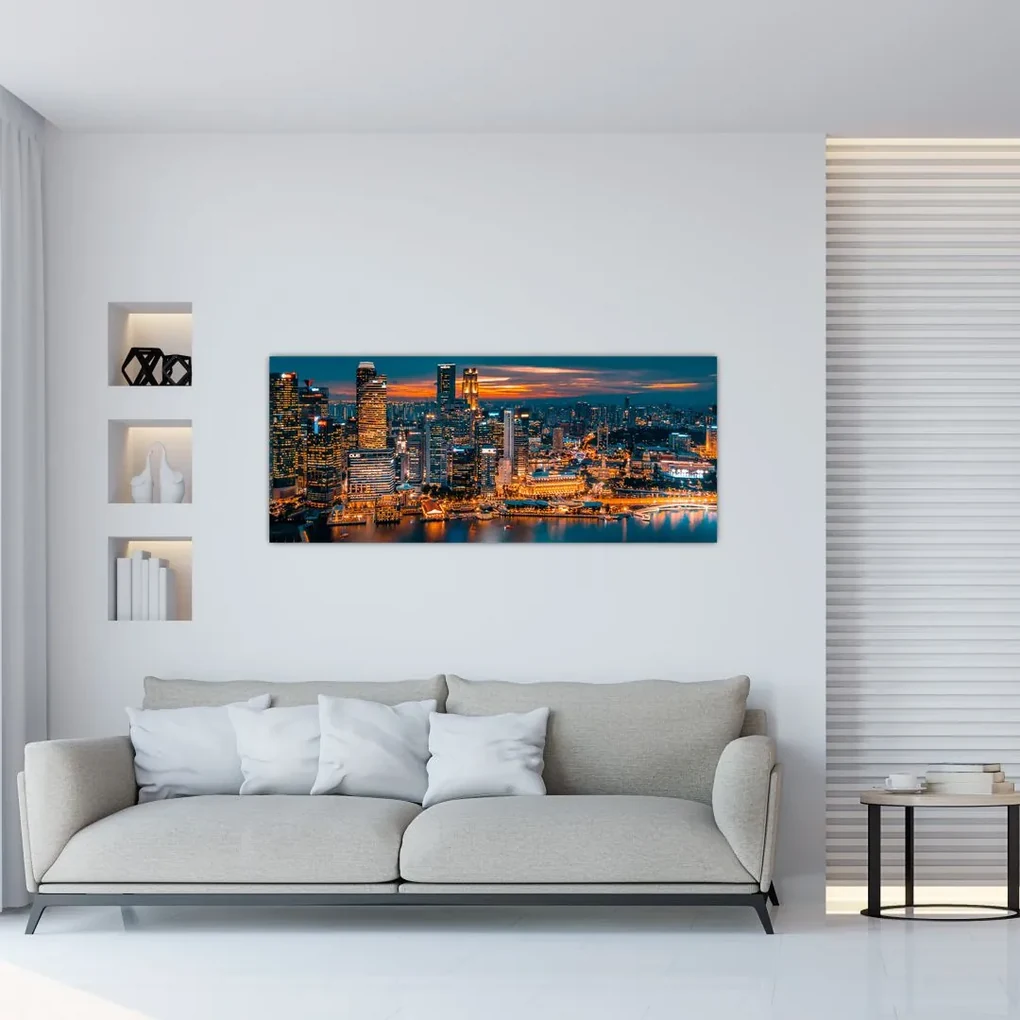 Obraz nočného mesta (120x50 cm)